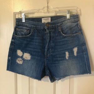 Frame denim cutoff shorts light distressed